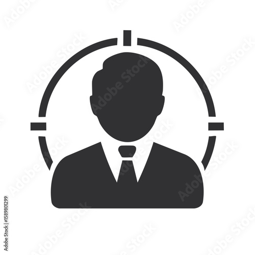 Business Person Silhouette Target Icon Targeting Potential Hires Candidate Selection