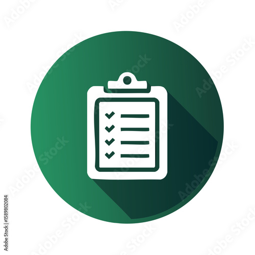 Checklist on Green Circle Graphic Showing Completed Tasks with Checkmarks and Empty Rows