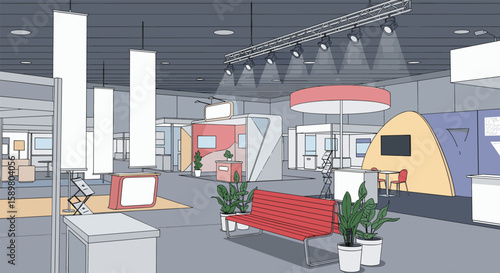 Modern exhibition booth designs for product launches and networking events