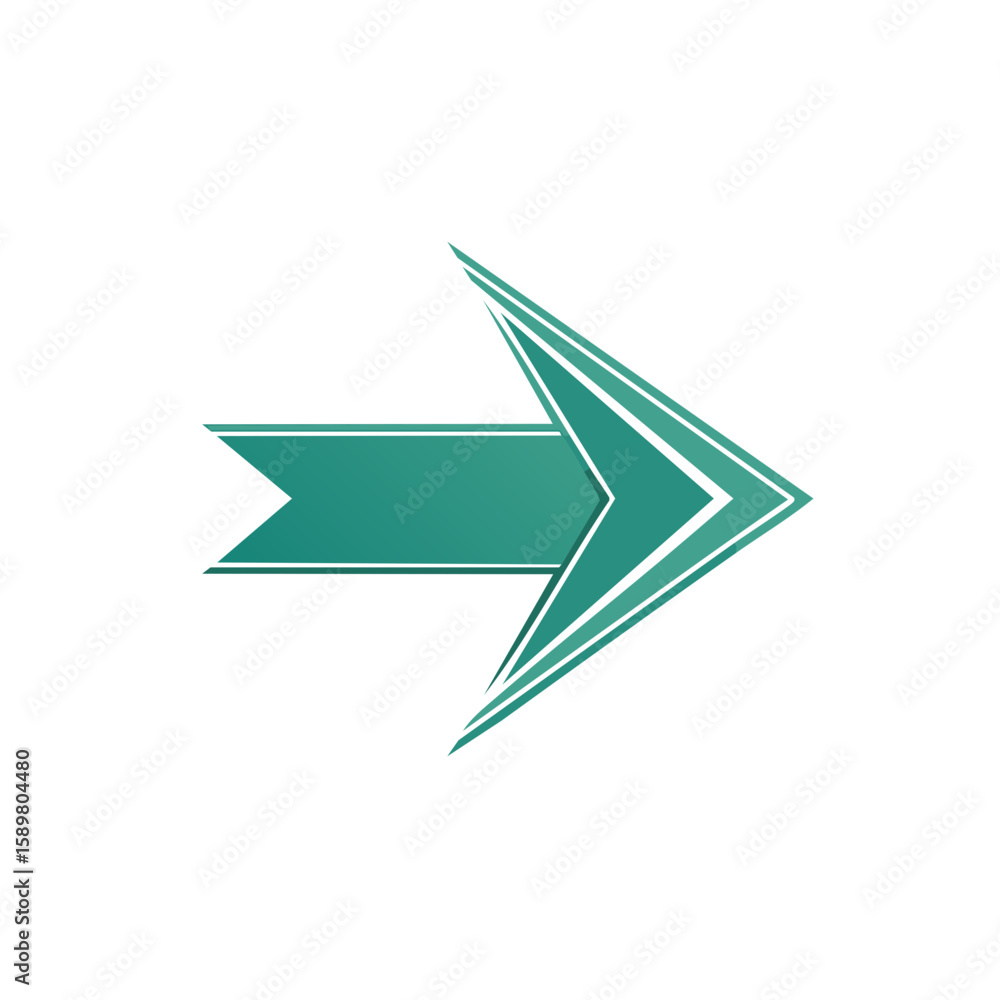 Obraz premium Green Arrow Pointing Directional Indicator Forward Progression Navigation