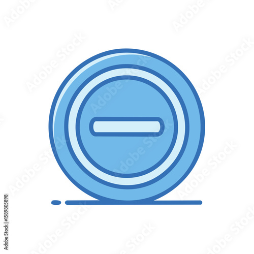 Blue round minus icon representing removal or subtraction concept