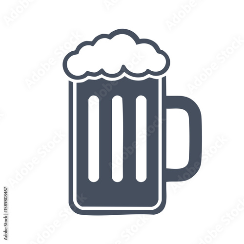 Frothy mug illustration showcasing a beverage icon for pub promotion