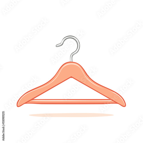 Salmon Colored Clothes Hanger with Chrome Hook for Garments and Apparel Storage Organization