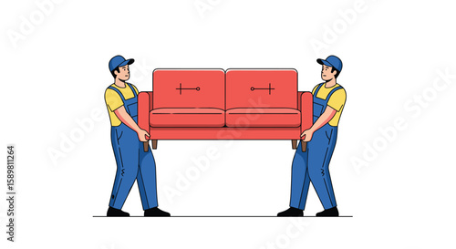 Professional furniture movers delivering and transporting household items safely
