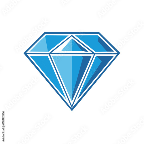 Stylized Diamond Icon Isolated on White Symbol of Luxury and Riches