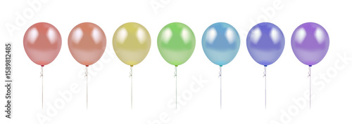 
Realistic rainbow balloons for birthdays, events. Pride balloon