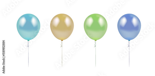 Realistic shiny balloons.