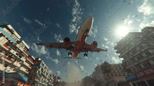 Air India Jet Mid-Flight – Wide-Angle Shot in Cloudy Sky