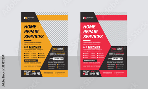 Home repair service flyer template Design and Handyman Service Flyer Template.