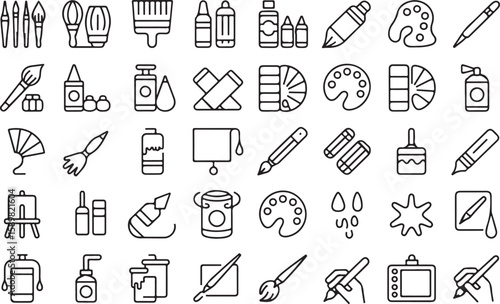 Art supplies and tools for painting and drawing vector