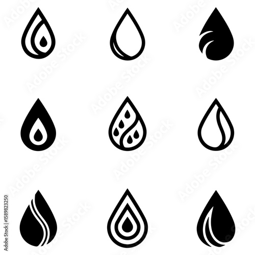 Creative vector shapes inspired by liquids and fire for building memorable and abstract logos