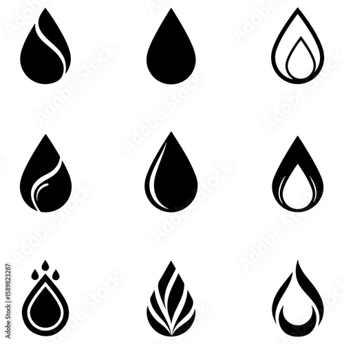 Simple yet elegant monochrome icons for a premium and luxurious brand identity system design