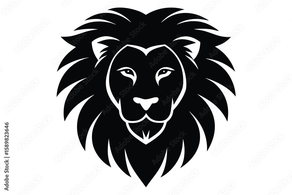 Obraz premium lion head vector icon