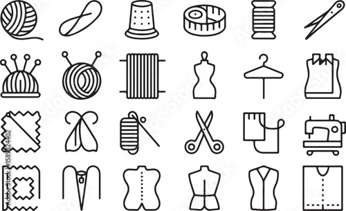 Sewing and craft supplies collection needle thread
