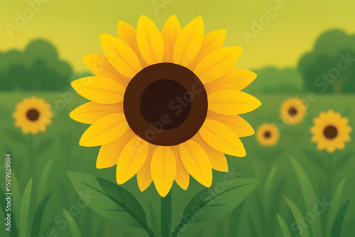 🌻✨ VIBRANT SUNFLOWER IN GOLDEN FIELD Radiant petals against lush green and glowing sky. Download now to infuse sunlit warmth and joy into your designs—bring summer’s spirit alive! 🌻☀ ✨😊🌼
