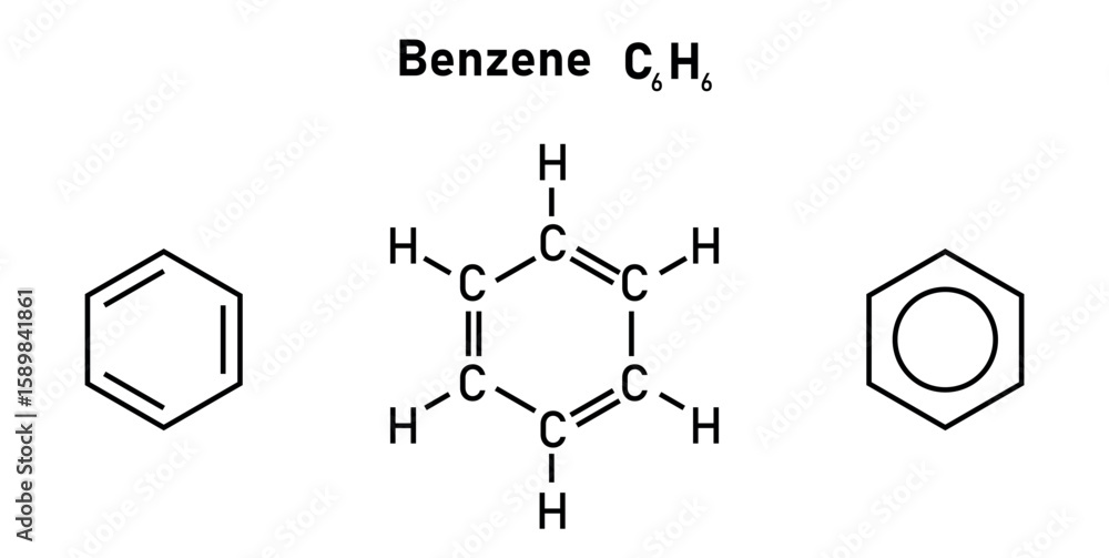 Fototapeta premium Chemical Structure of Benzene. Skeletal Formula.