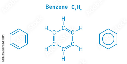 Chemical Structure of Benzene. Skeletal Formula.