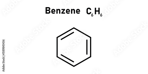 Chemical Structure of Benzene. Skeletal Formula.