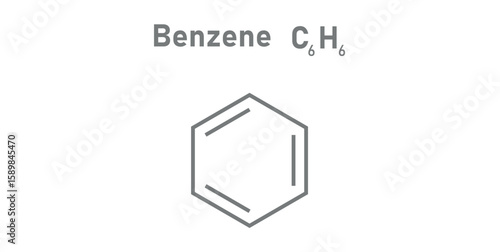 Chemical Structure of Benzene. Skeletal Formula.