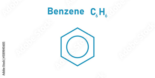 Chemical Structure of Benzene. Skeletal Formula.