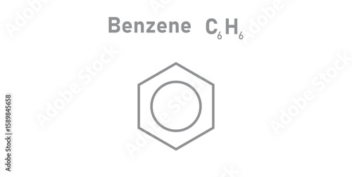 Chemical Structure of Benzene. Skeletal Formula.