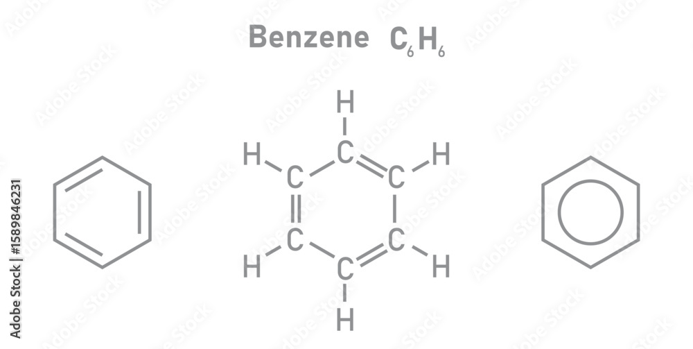 Obraz premium Chemical Structure of Benzene. Skeletal Formula.
