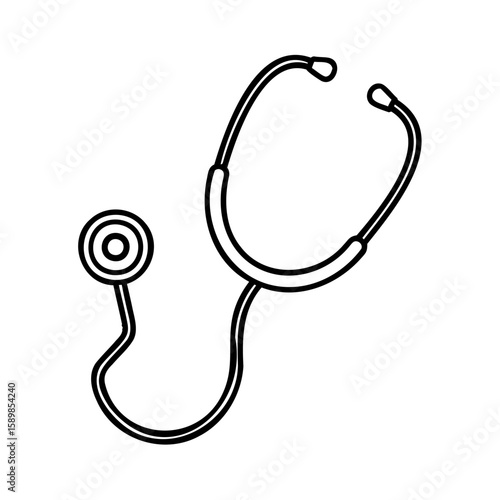 Outline stethoscope medical instrument on health doctor