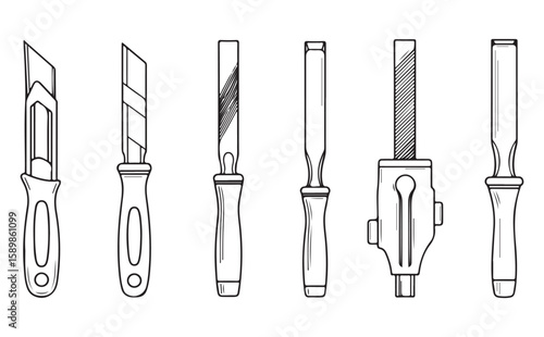 Cutting chisels and files tool set carving tool woodworking
