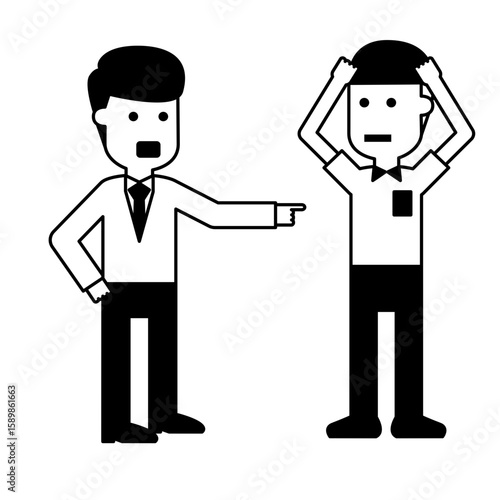 Illustration of Boss Complains To Employees
