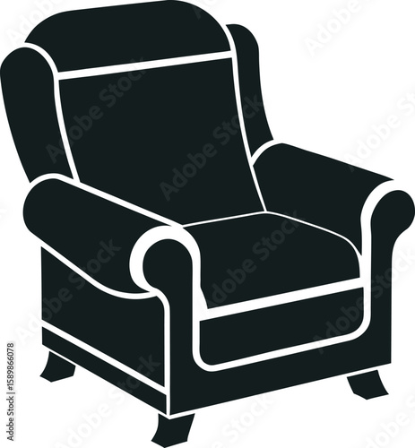 "Silhouette of a classic recliner chair found in US living rooms"k