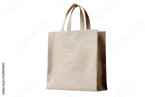 Eco-friendly jute shopping bag with neutral tone displayed upright for branding mockups and packaging visuals
