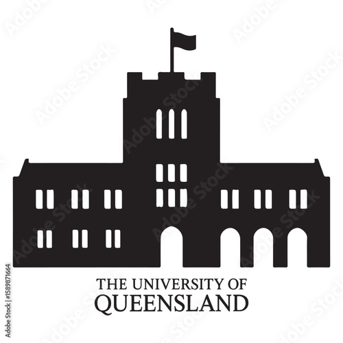 Wallpaper Mural University of Queensland Silhouette with Great Court and Palm Trees Torontodigital.ca