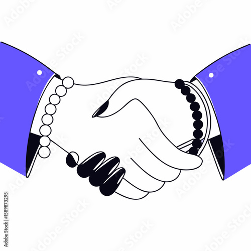 Handshake agreement partnership deal business collaboration cooperation success vector illustration design