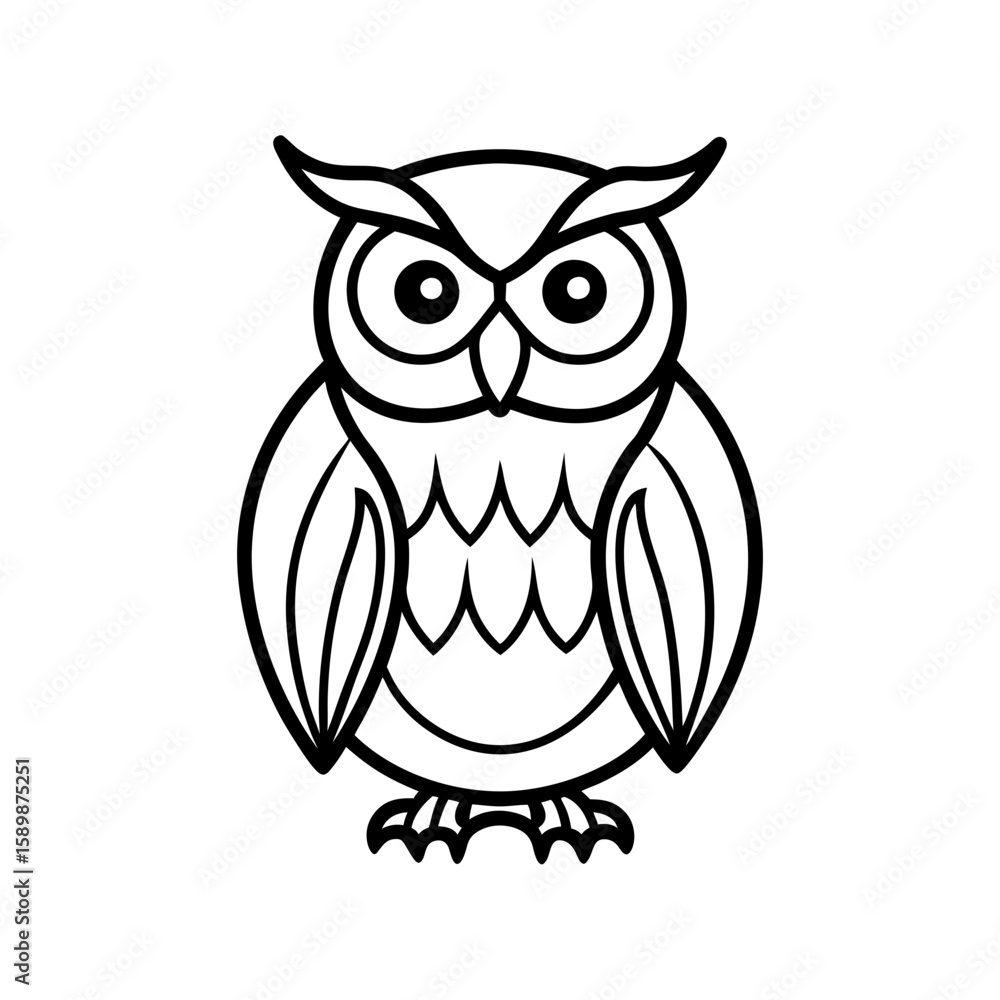 Fototapeta premium owl line art vector illustration