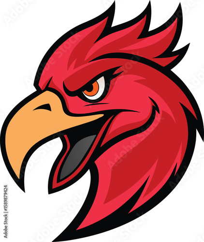 Furious flamingo mascot logo design with vibrant ruffled feathers