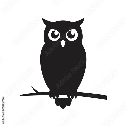 owl perched on a branch vector art