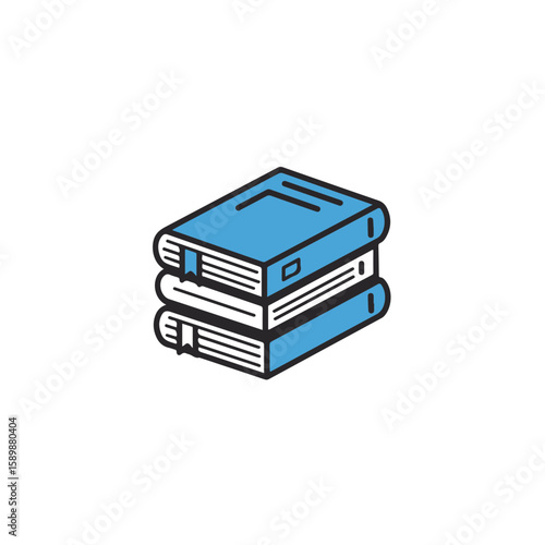 Stacked books illustration, a symbol of learning and knowledge. 