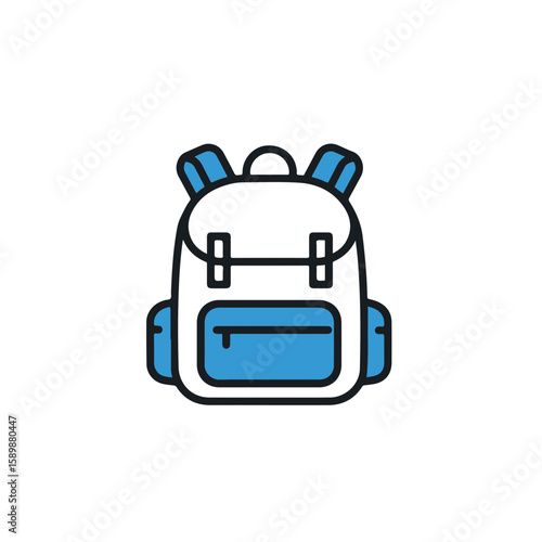 Backpack design with vibrant blue elements, ready for adventure.