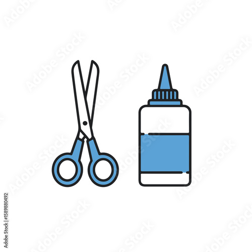 Scissors and glue icon.