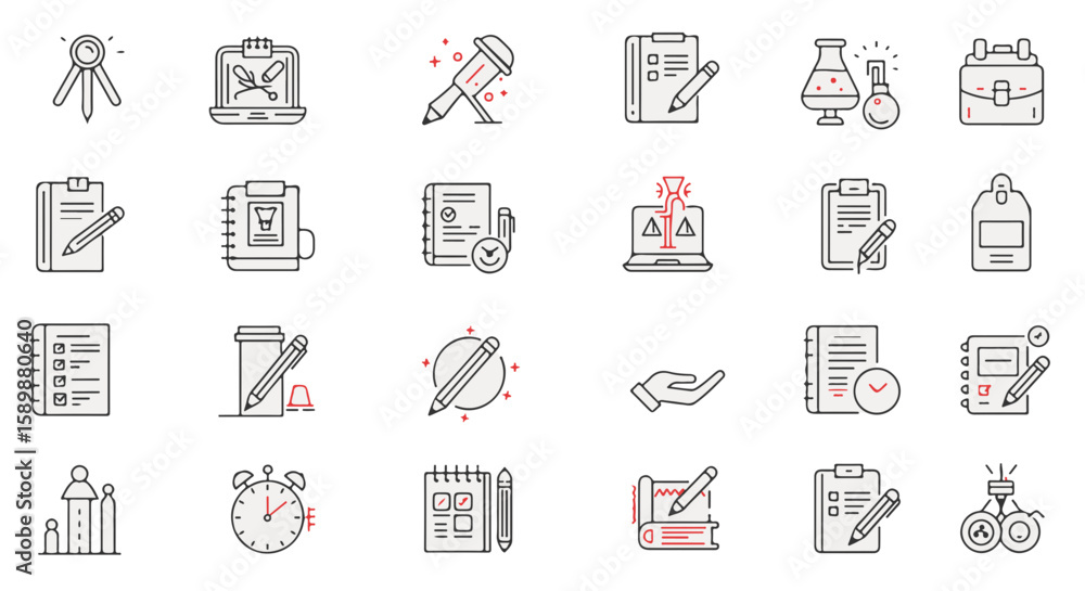 Fototapeta premium Set of school icons for different task and duties.
