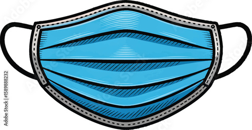 blue mask icon and vector