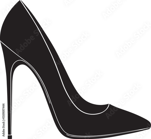 Girl heel shoes icon and vector