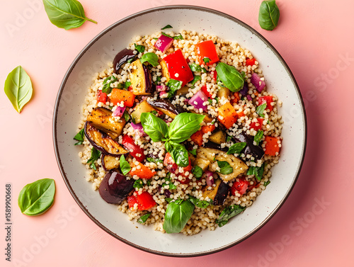 Wallpaper Mural A vibrant quinoa salad with roasted eggplant and bell peppers Torontodigital.ca