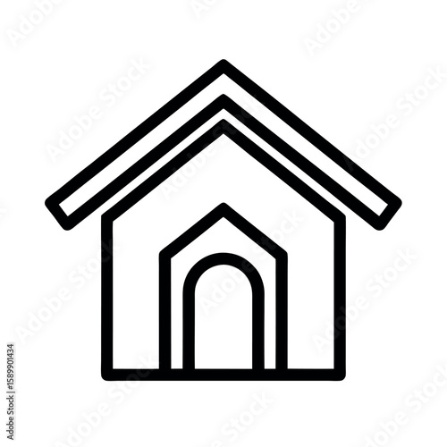 Dog House Outline Icon Vector Illustration