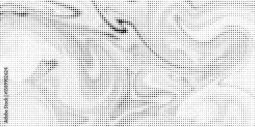 Grunge halftone gradient background. Faded grit noise texture. White and black sandy wallpaper. Retro pixelated backdrop. Eps 10