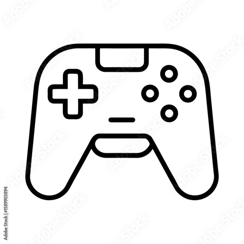 Handheld Controller Outline Icon Vector Illustration