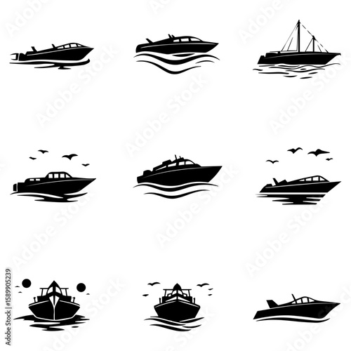 Clean and simple ship vector illustrations for user interfaces, websites, and mobile applications