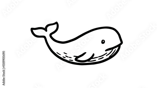Charming Hand Drawn Whale Illustration Gentle Ocean Dweller