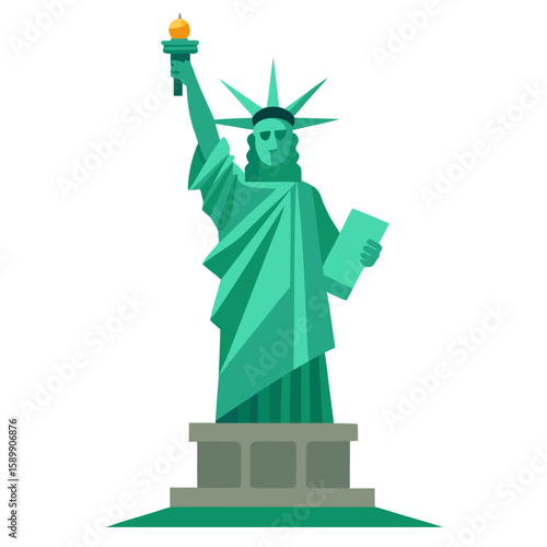 Icon of statue of liberty. Vector icon of a statue.. Statue of liberty vector illustration.