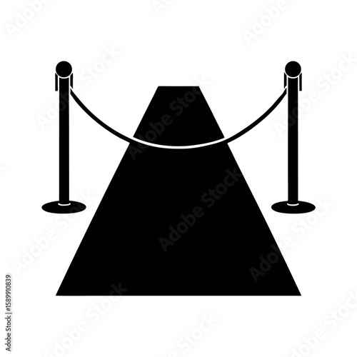 Red Carpet with Ropes Icon Vector Illustration